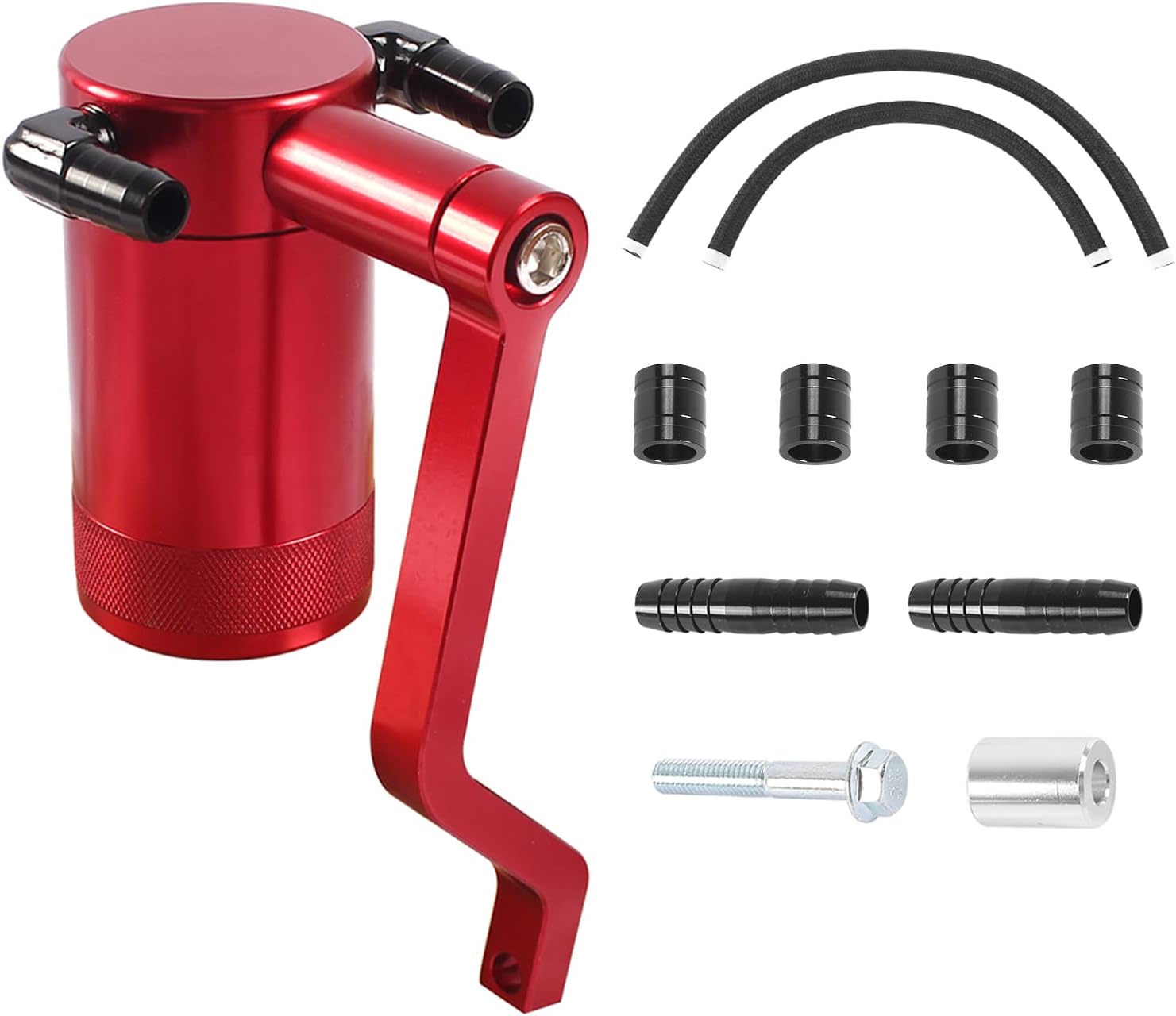 Billet Catch Can Air Oil Separator Z-Bracket Technology Compatible with Chrysler Dodge Charger Challenger 2011-2021 6.4 L Black