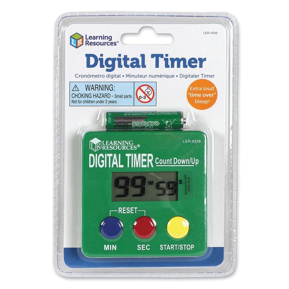 Learning Resources LER4339 Digital Timer, Count Down/Up, Multicolor, 2.75 "x 2.75" - Image 4