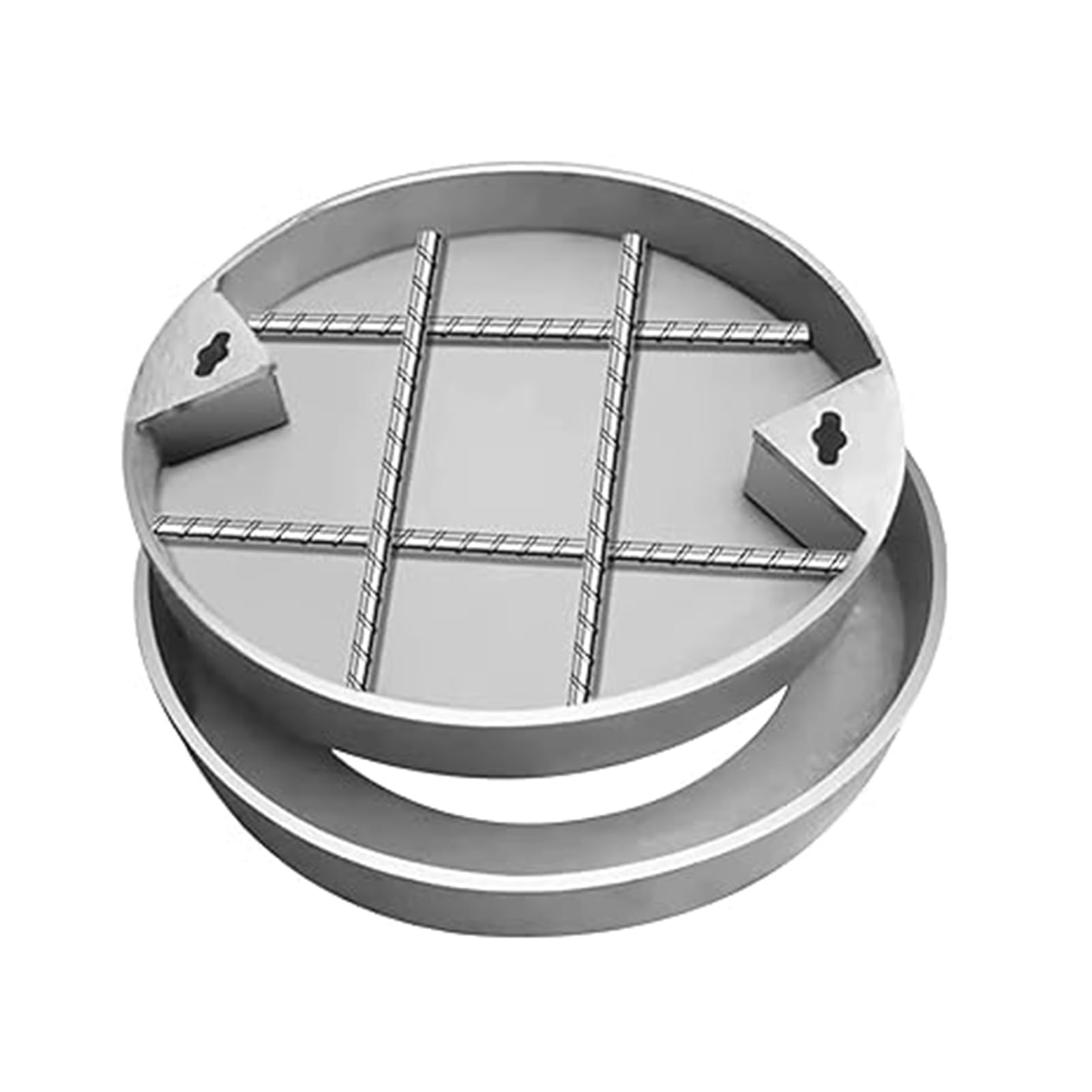 Tapa de pozo invisible de acero inoxidable, rectangular, redonda, tapa de alcantarilla, tapa de canal, pavimentable, con marco galvanizado para exteriores (redondo dn 800)
