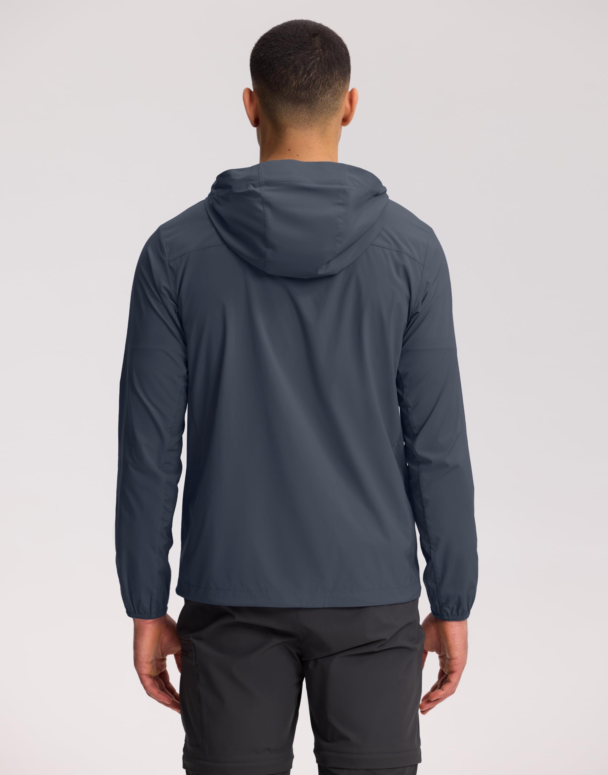 Pioneer Camp Laufjacke Herren Sommer Leichte Atmungsaktiv UV Sonnenschutz Jacke UPF 100+ Wasserabweisend Sun Running-Jacken mit Kapuze und Mehrere Taschen für Wandern Radfahren Reisen