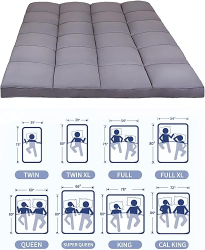 Miniatura 8 de DOPEDIO Cubrecolchón tamaño Queen, extra grueso, para dolor de espalda, refrescante, transpirable, con cubierta elástica de 8 a 21 pulgadas, con