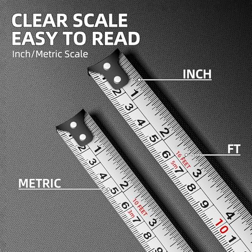 SENDA Tape Measure 10FT/3M, Compact Small Measuring Tape, Black and White Faceted Ruler Tape, Easy-to-Read Metric/Inch Measurements for Home, Office & DIY Crafts Use(10Ft) by SENDA - Used condition - Image 6