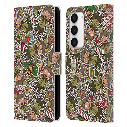 Étui portefeuille cuir Samsung S23 5G housse protection motifs Noël