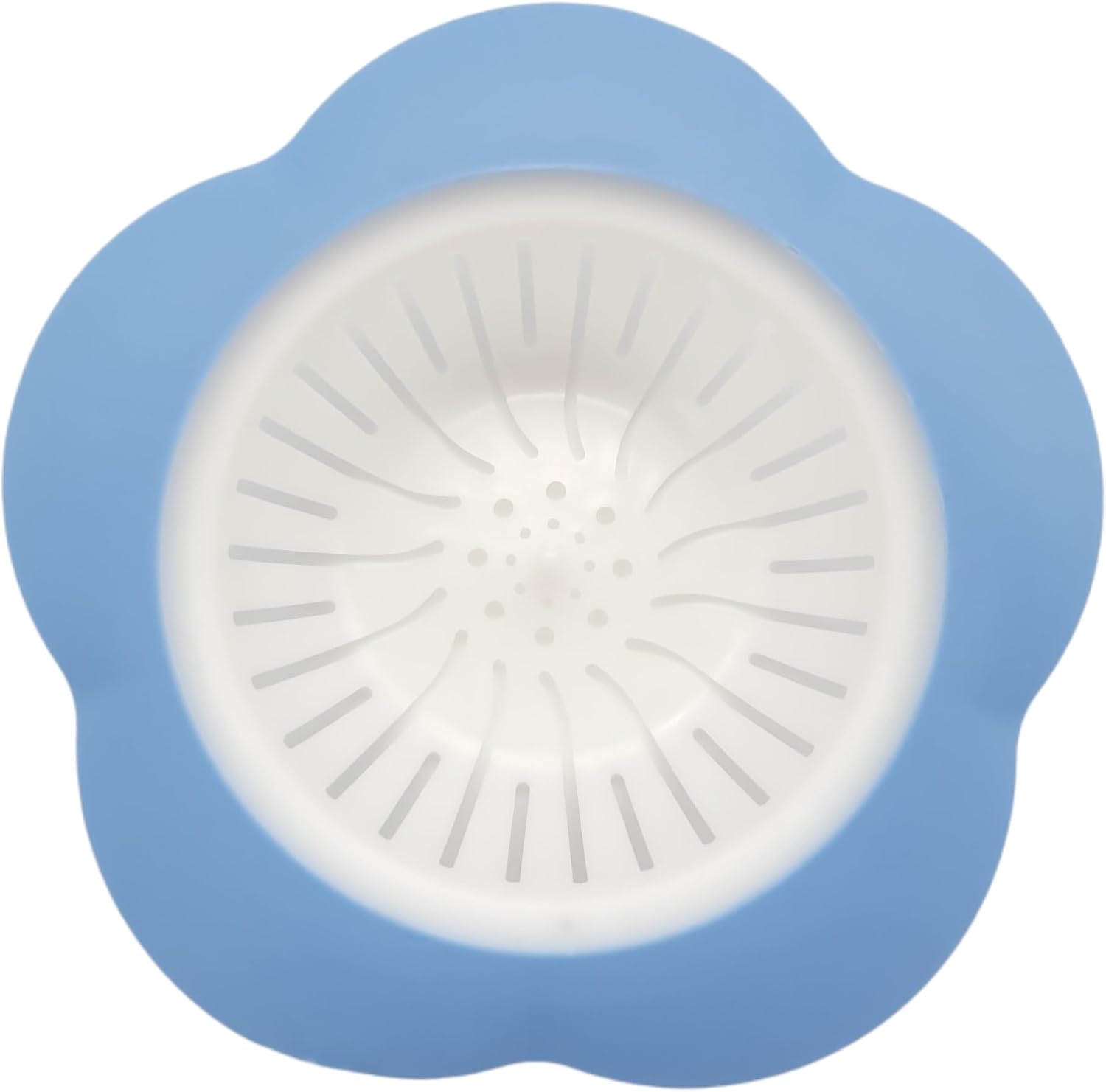 Colador para fregadero forma flor 4.25" azul pastel miniatura 1
