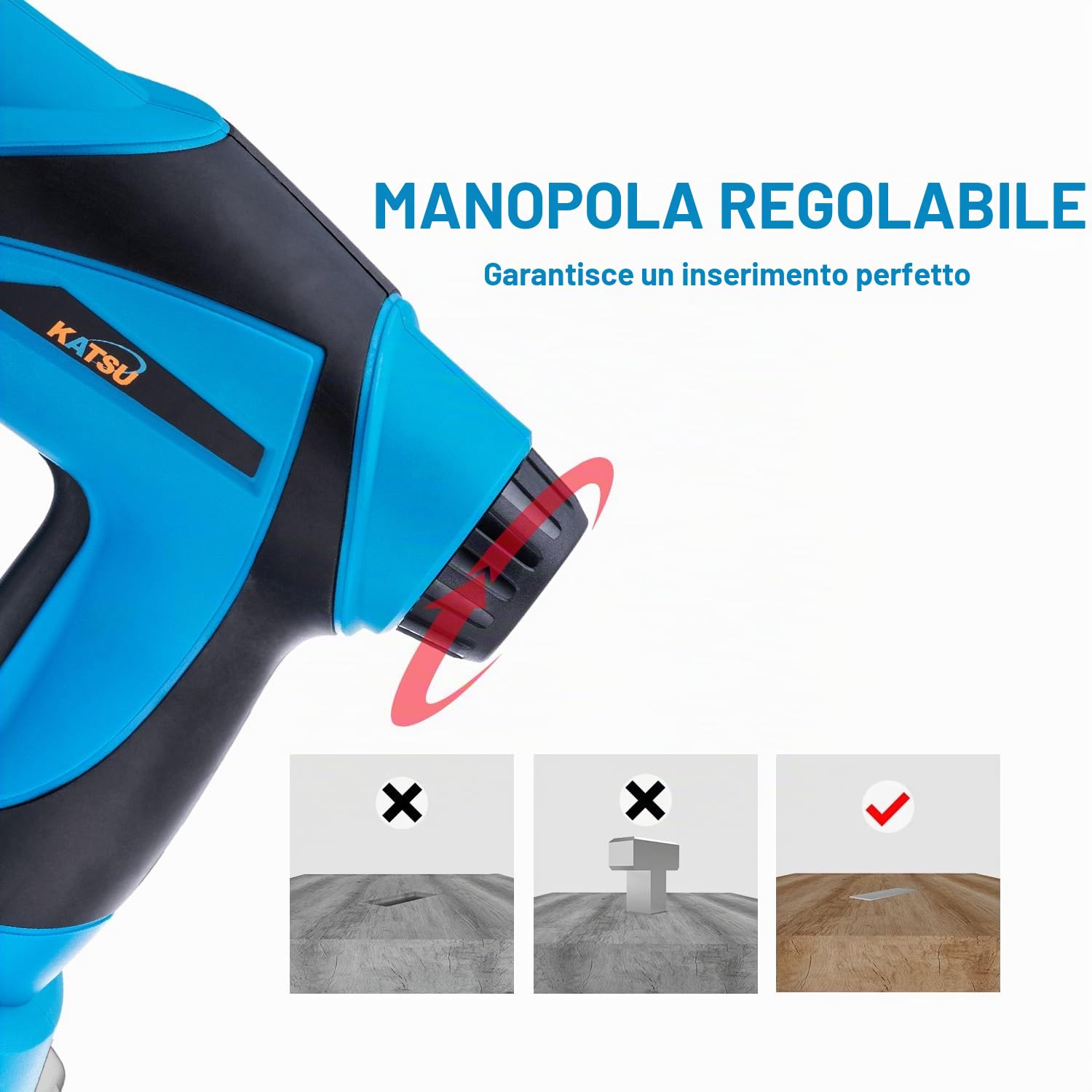 KATSU FIT-BAT Sparachiodi a Batteria 21V Pistola Graffatrice a Batteria, Chiodatrice per Carpenteria e Lavorazione del Legno (Batteria Non Inclusa) 102433