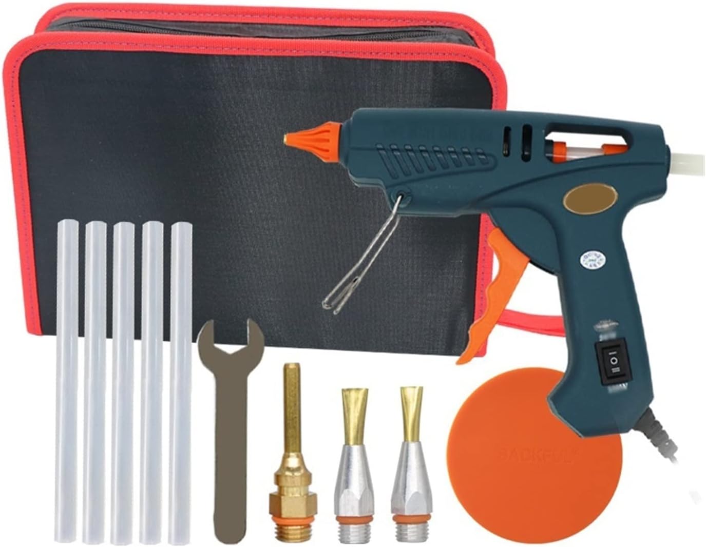 Hot Glue Gun Glue Gun Tool Bag Hot Melt Glue Gun Copper Nozzle for 11mm Glue Stick Home Craft DIY Adhesive Hot Gun for DIY Arts, Crafts and Quick Repairs(Set F)