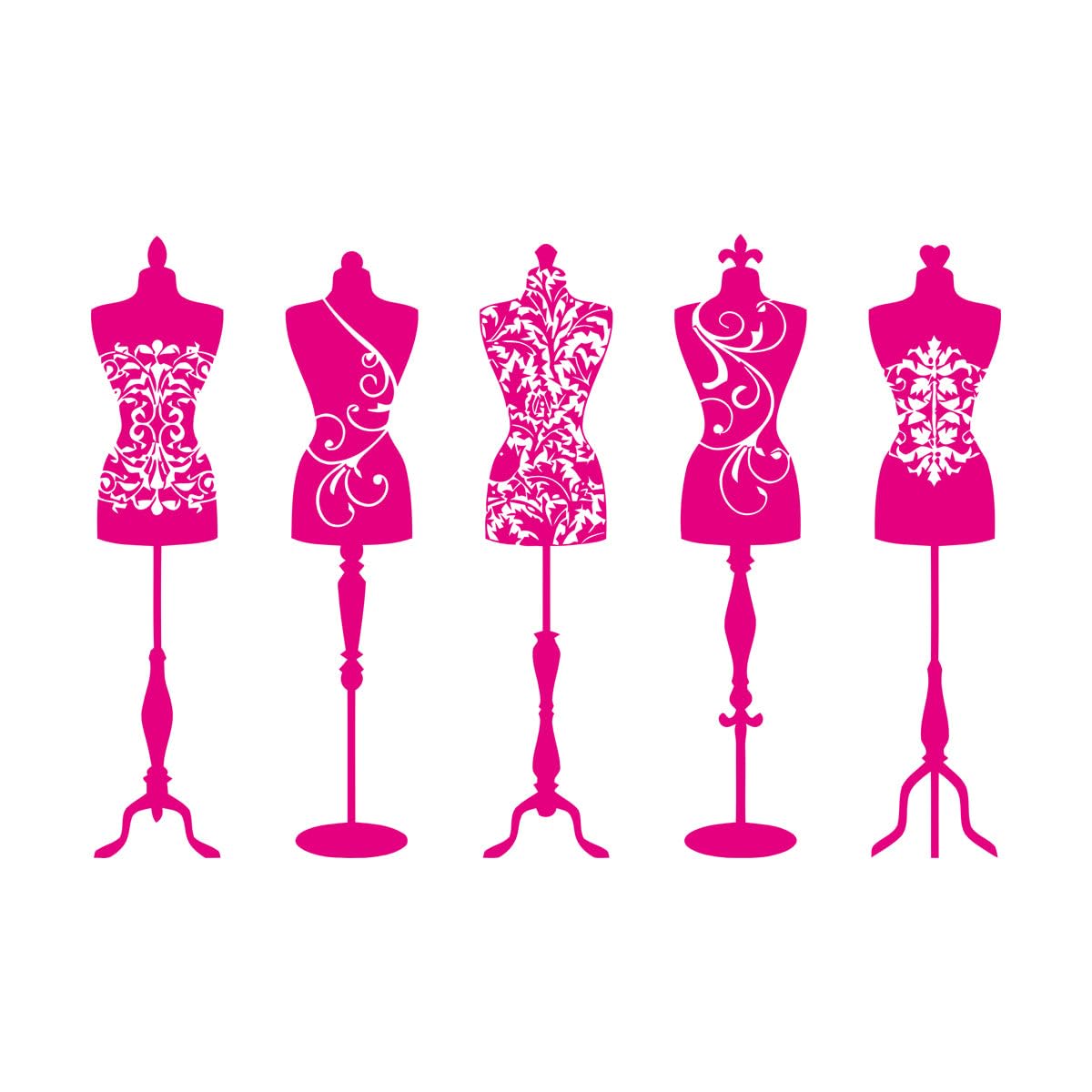 Fine Carving Decals Couture Beauty Fashion Studio Dress Mannequins 72x111.5cm Personalized Customization Extra Large Rosered — image 1
