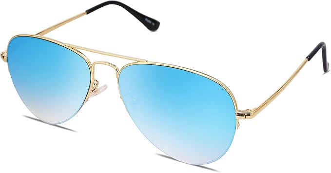 SOJOS Men's Women's Aviator Sunglasses, Classic Semi Metal Frame INSPIRATION SJ1106