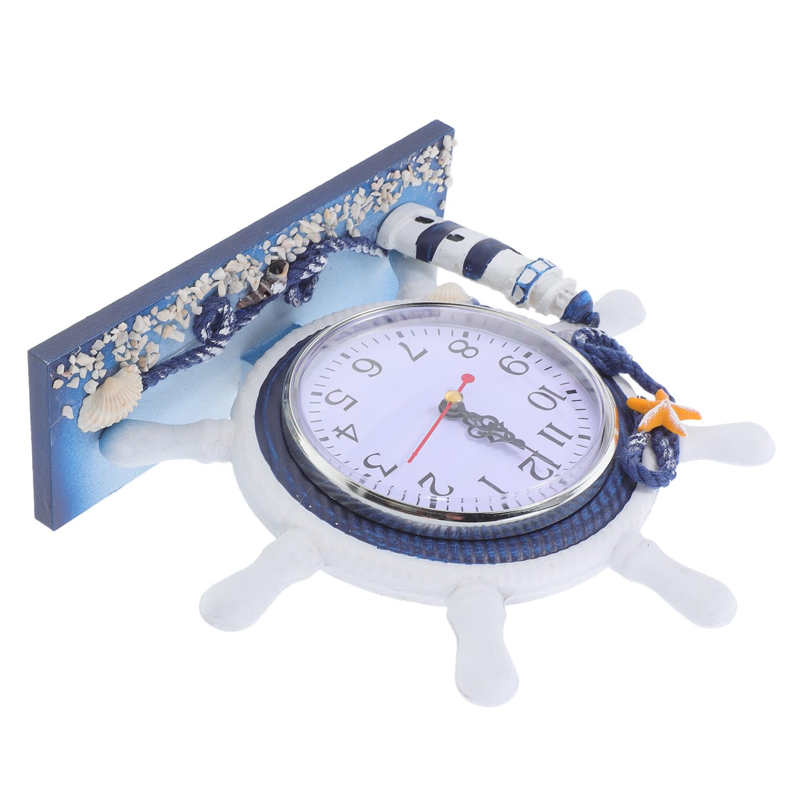 Reloj de escritorio con forma de faro hecho en resina