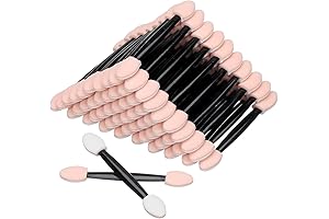 Akstore Disposable Dual-Sided Eye Shadow Applicator with 200 Pieces (Black)