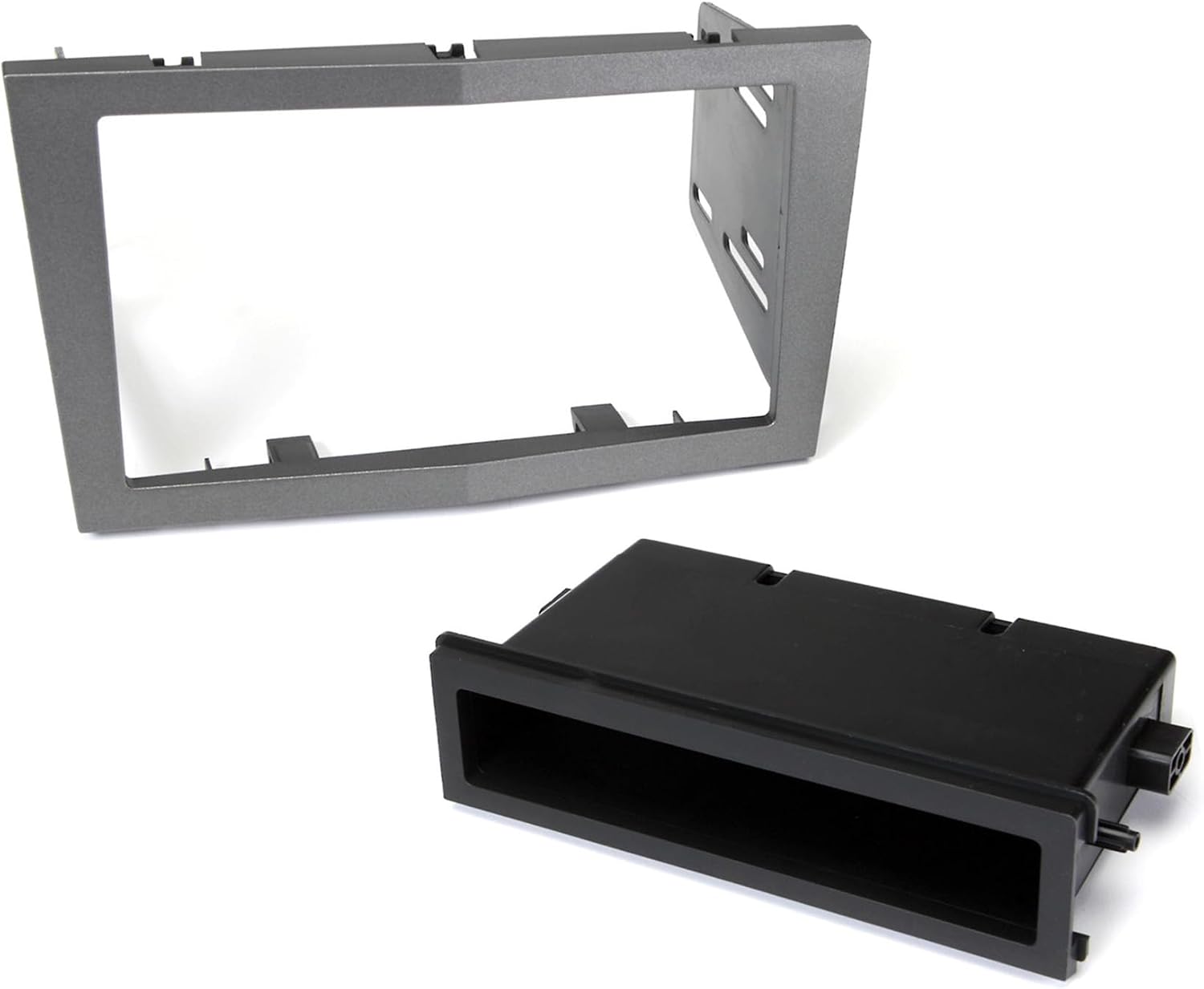 Scosche SN1528DGB Double DIN or Single DIN with Pocket Radio Install Dash Kit Compatible with Select 2008-09 Saturn Astra - Dark Gray Aftermarket Car Stereo Installation Kit - See Fit Guide in Images