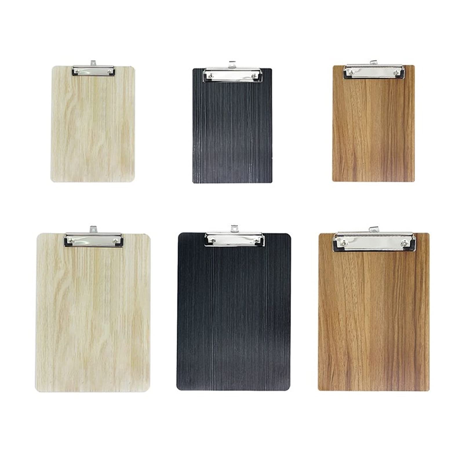 Basics, portablocco in legno rigido, per fogli A4, con clip a basso profilo, per ufficio, classe, casa, viaggi, cartelle in plastica (nero)