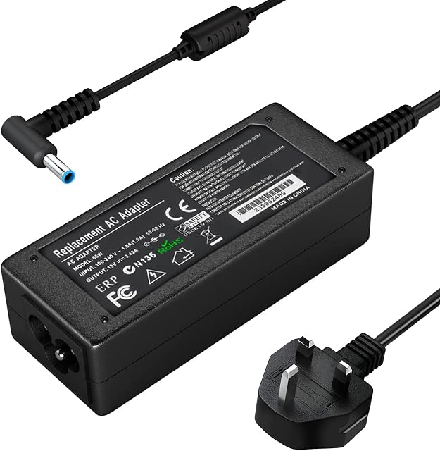 45W 19.5V 2.31A AC Adapter Laptop Charger for HP, Wamiao Notebook Power Supply with Power Cord Compatible with HP 45W Elitebook Folio, Spectre Ultrabook,Pavilion Touchsmart and More(4.5mm X 3mm)