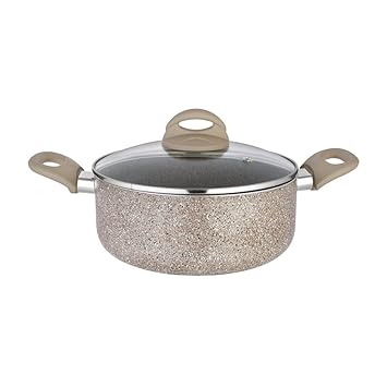 Shri and Sam Aluminium Casserole with Lid, 22cm, Brown