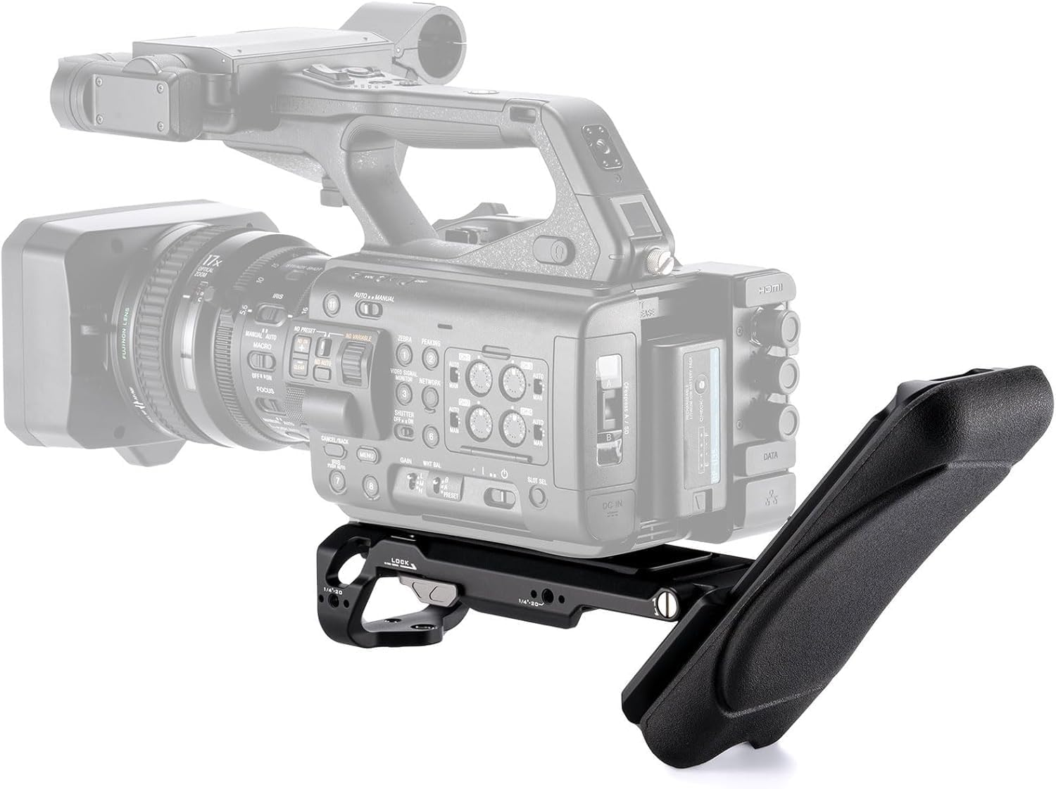 Tilta Extendable Shoulder Pad Baseplate for Camcorders | Compatible with Canon XF605, Sony Z380/Z280/Z200 | Quick Shoulder-to-Handheld Transitions | Front 1/4”-20 & 3/8”-16 Mounts | Black