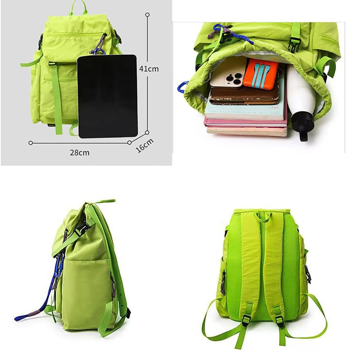 NCDUANSAN Dopamine colored outdoor hiking retro backpack, casual commuting fashionable sports cycling lightweight design cute (orange) - Image 2