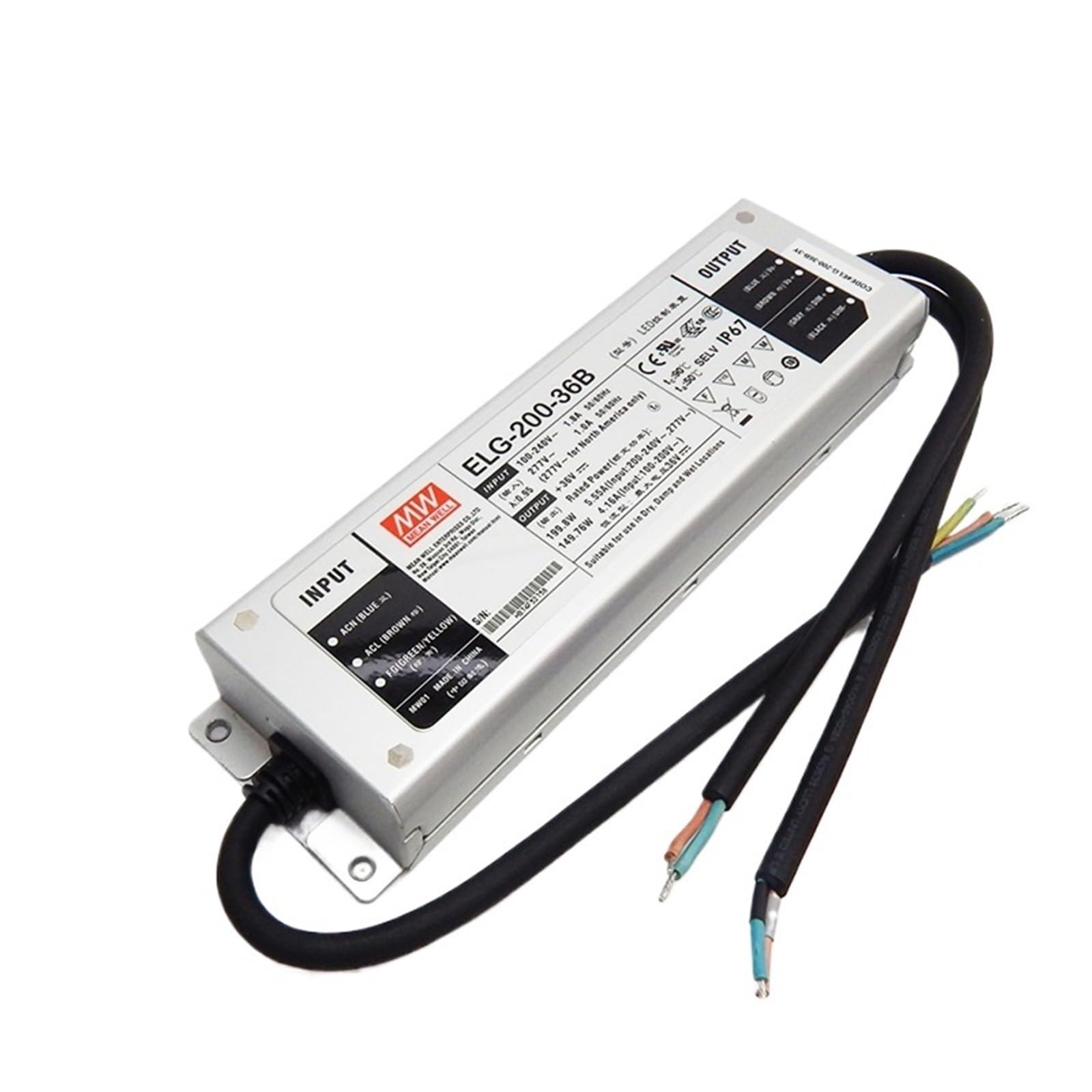Fcarumiqp One Color Elg-200-42Ab-3Y 4.7A 42V Dimming Led Power Supply 110V/220Vac To Dc 200W Waterproof Adjustable Dimmable Led Driver