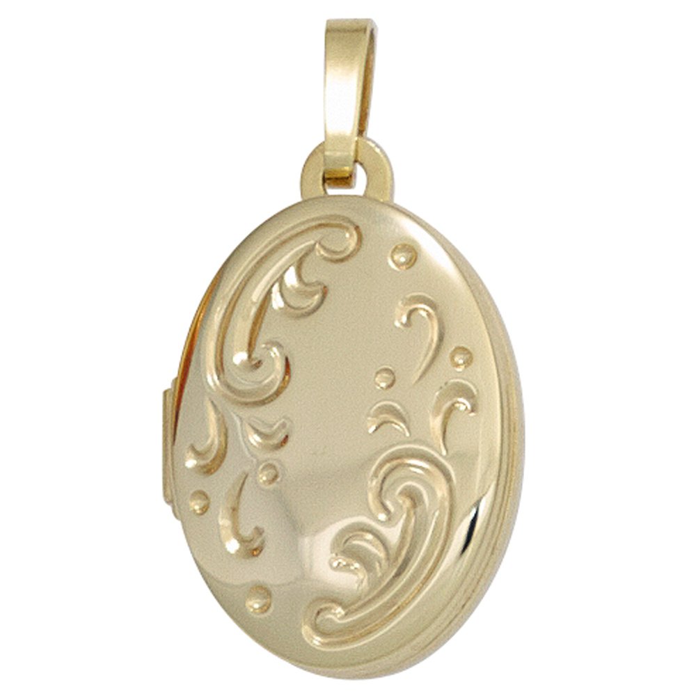 Jobo Damen-Medaillon aus 8 Karat 333 Gold Oval zum Öffnen für 2 Fotos