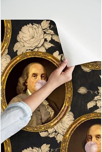 Miniatura 3 de Spoonflower Papel tapiz autoadhesivo de 12 x 2 pies - Benjamin Franklin Rettrait Historical Botanical Gum Papel tapiz extraíble personalizado