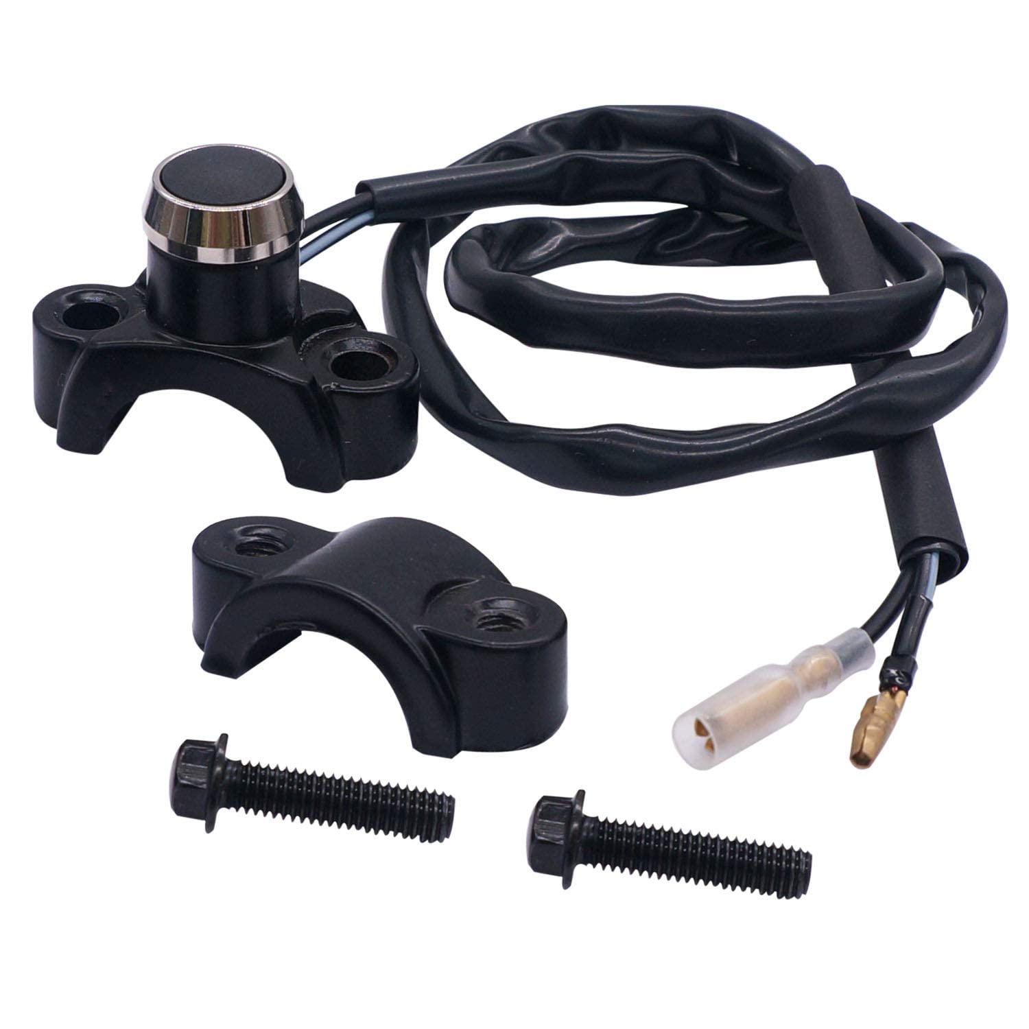 Greluma 12V Interruttore a pressione 22mm (7/8") con piastra di montaggio per motociclo, ATV, Scooter