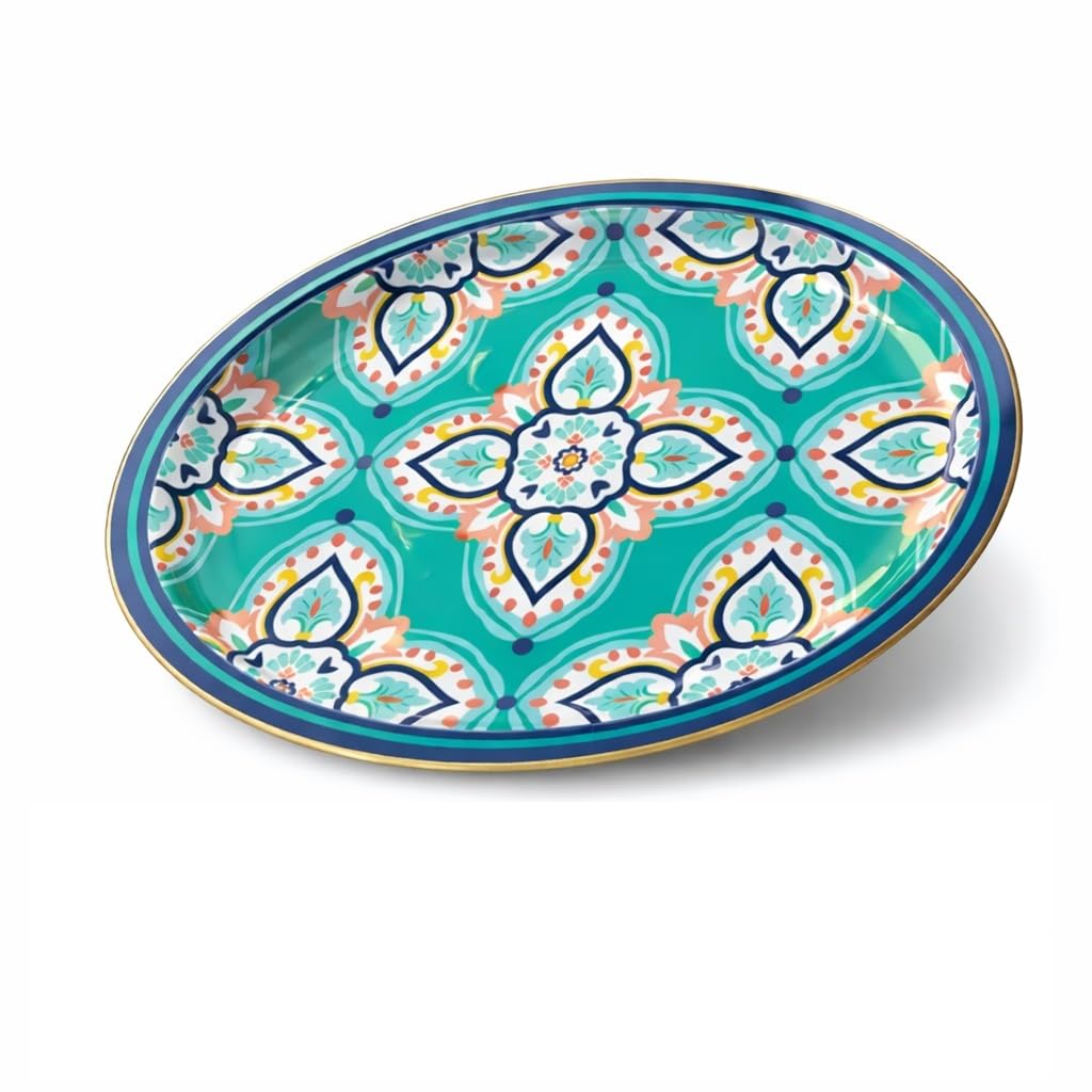 CELESTAIRE Premium 10x12 Inch Printed Disposable Paper Plates, Pack of 10 | Eco-Friendly & Biodegradable Dinner Plates for Party, Picnic, Restaurant, Weddings, Birthday, Events & Celebration Tableware