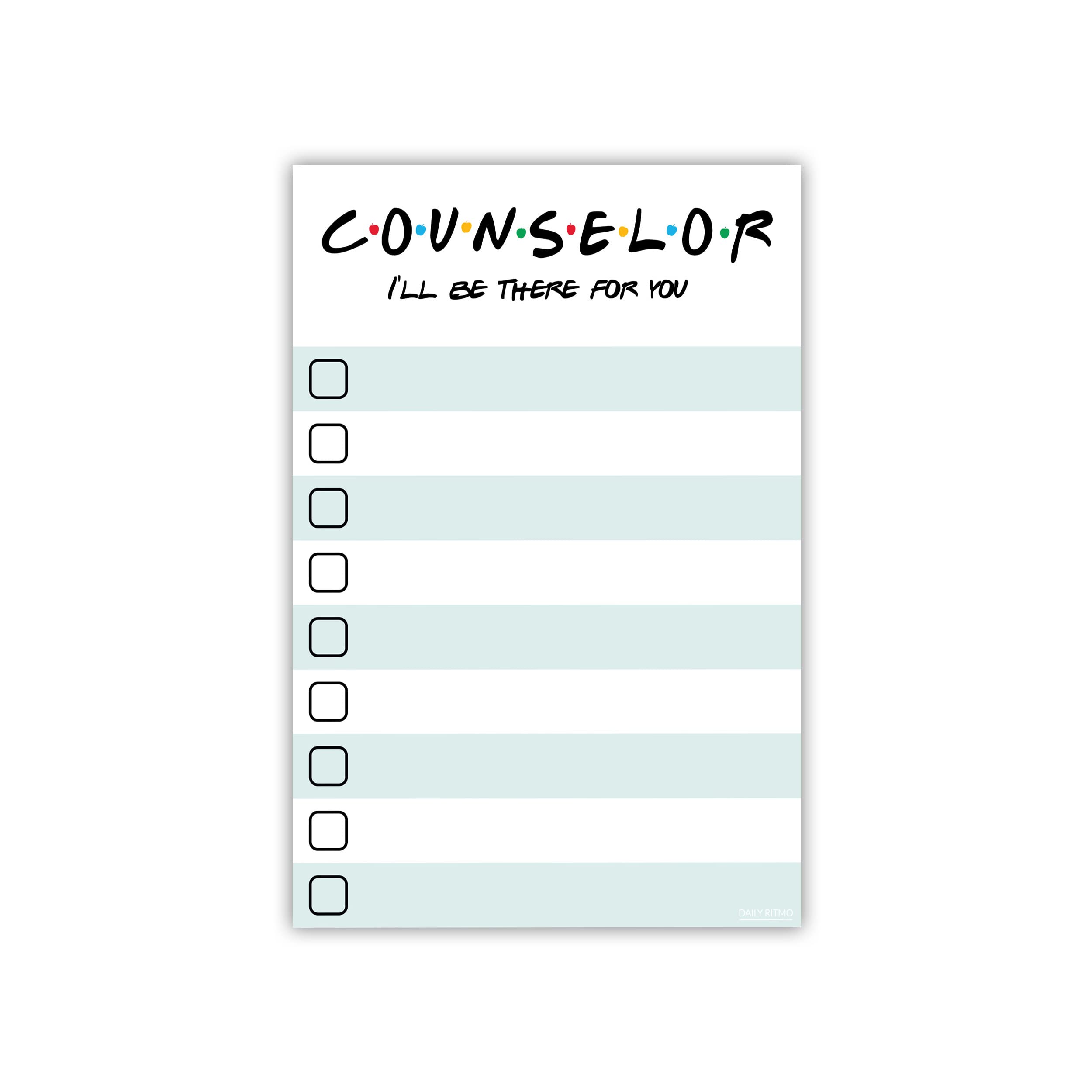 DAILY RITMO Counselor Gift - I'll Be There for You Sticky Notes | Psychologist & Mental Health Therapist List Notepad | School Counselor Appreciation Bulk Gifts for Women