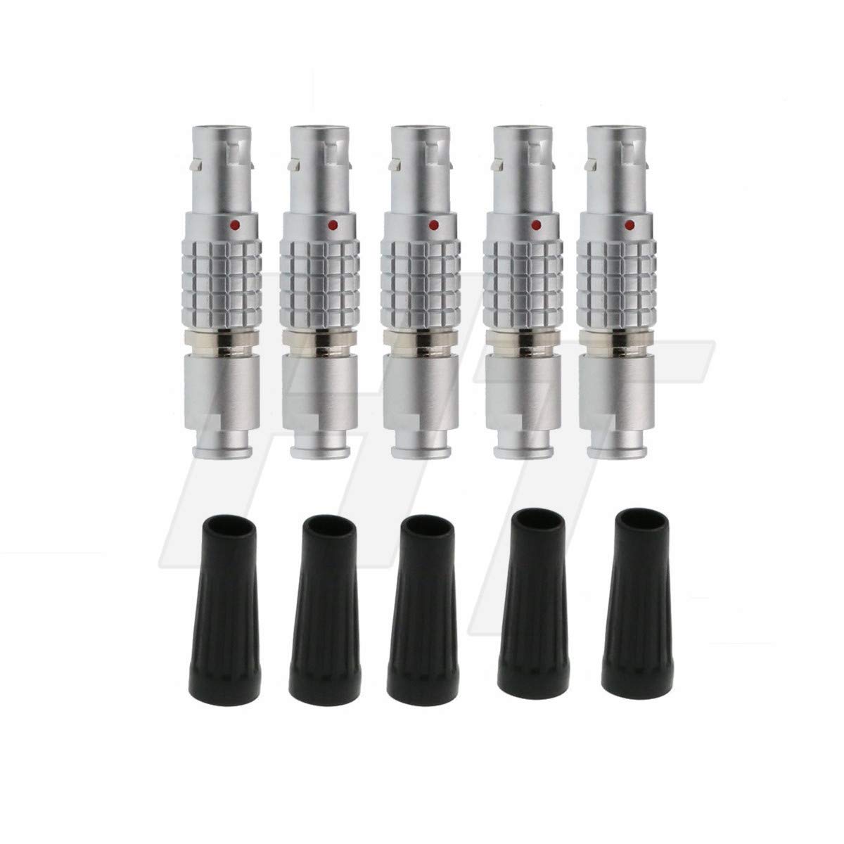 HangTon 5pcs FGG 0B 5 Pin Connector Cable Plug Male Circular Push-Pull, Timecode Data Power Connector