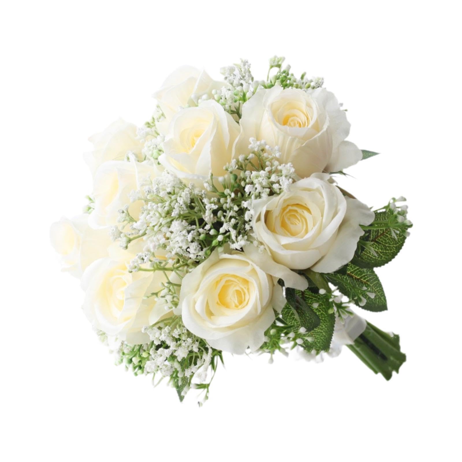 KIOALXZ Graceful Bridal Bouquet With Lovely Artificial Roses Flowers Outstanding For Weddings Home Decoration And Romantic Occasions Wedding Bridal Bouquet