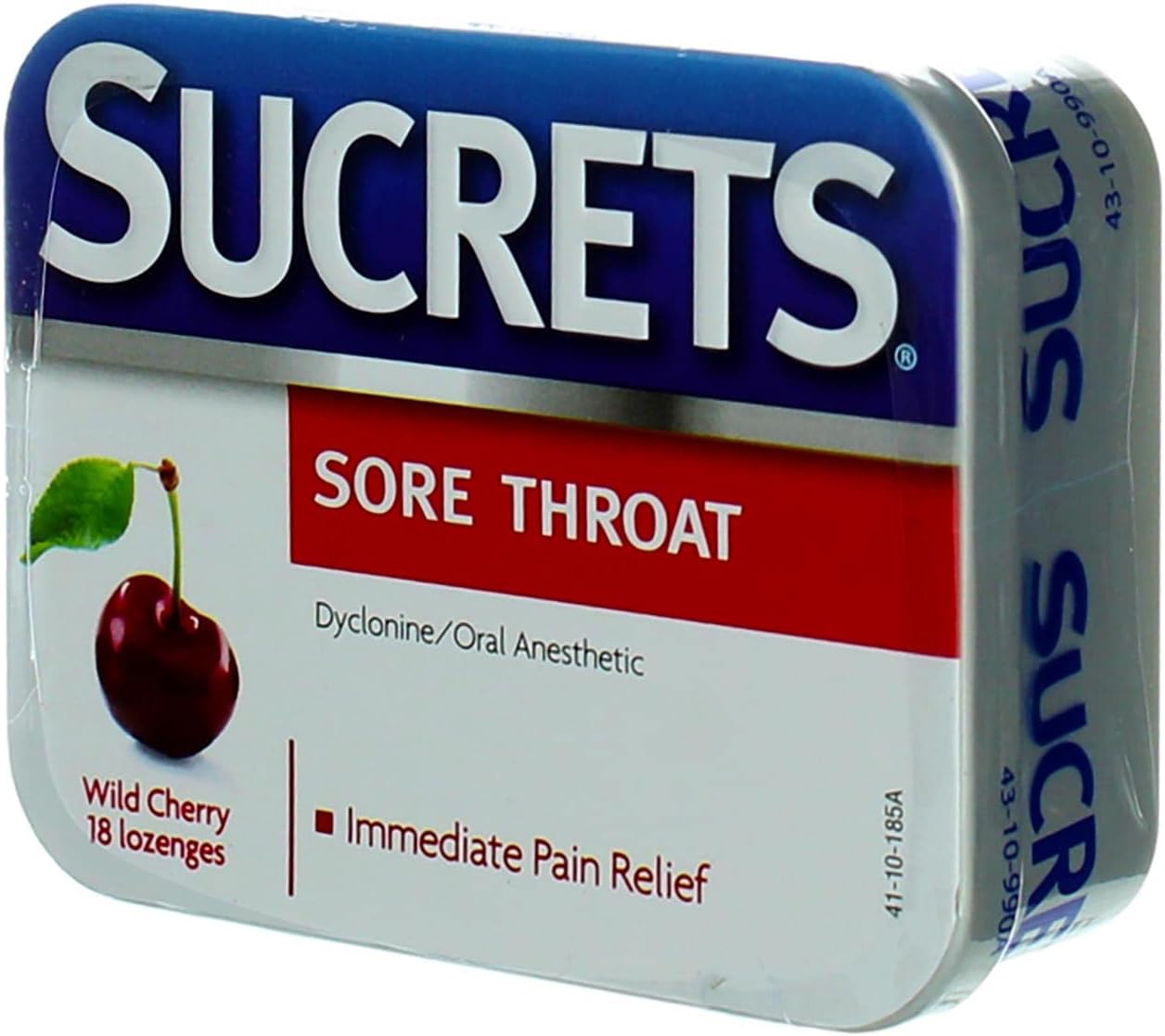 Sucrets Sore Throat Lozenges, Wild Cherry Flavor, 18 Count (6 Pack)