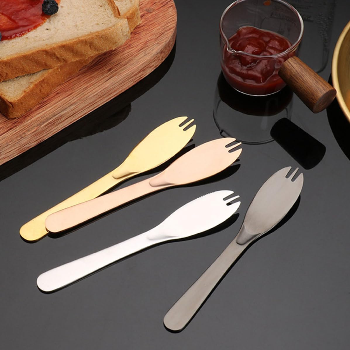 Kichvoe 4 Pack Stainless Steel Butter Knives for Cheese and Jam Cutting