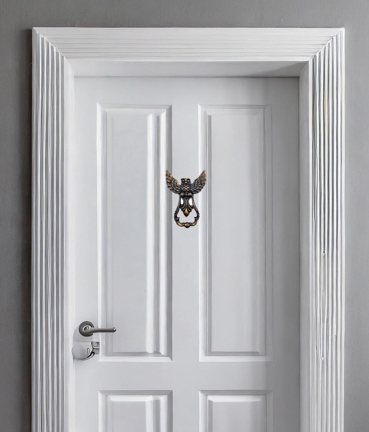 Owl Front Door Knocker, Heavy Duty, Garden/House Decor, Antique Bronze for Wooden House Farmhouse, Home Décor Accessories