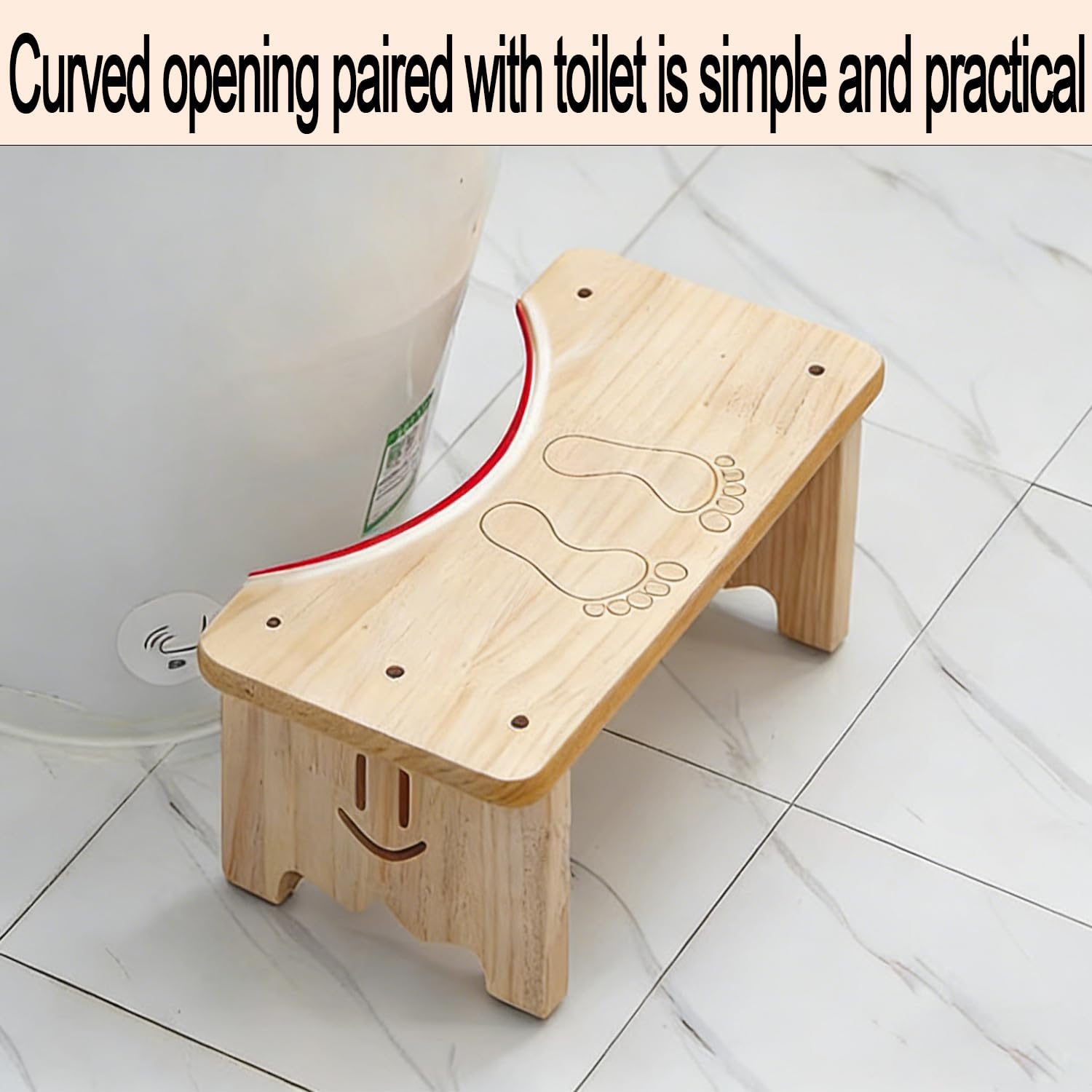 Sgabello per WC in legno per adulti, poggiapiedi antiscivolo, sgabello WC ergonomico per bagno, sgabello WC per una migliore postura