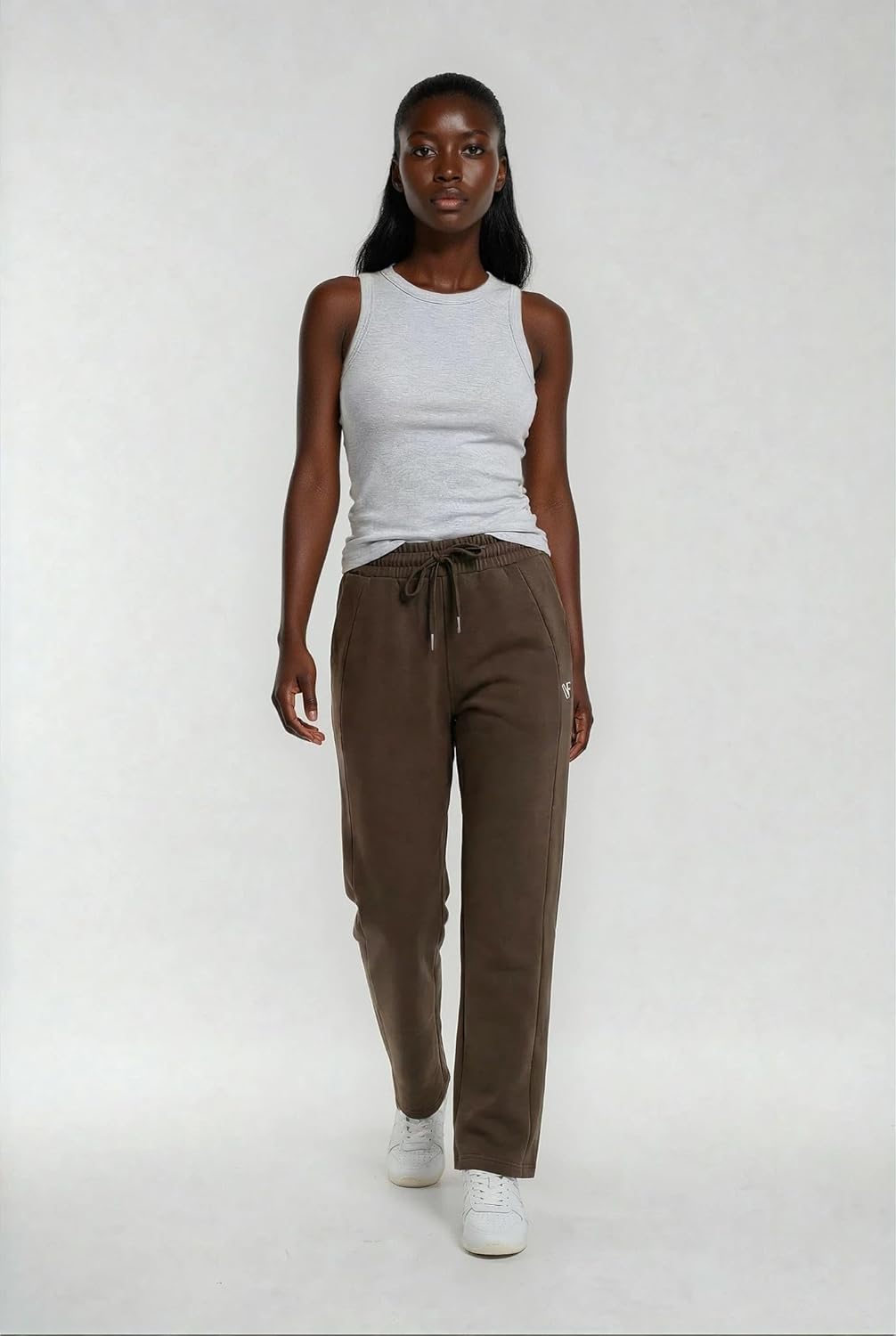 Womens Fleece Wide Leg Pants, Fleece Lined Drawstring Sweatpants for Casual Wear and Travel