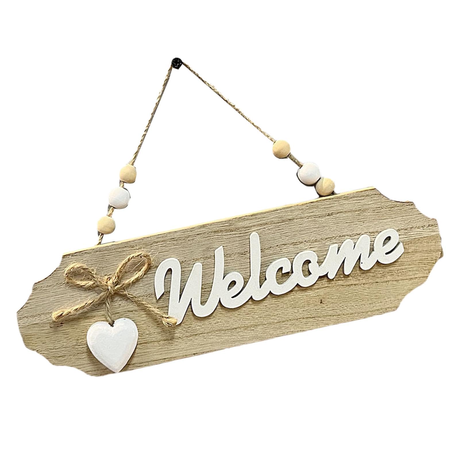 CARTELLO DI BENVENUTO Porta D'Ingresso legno rosso decorativo appendere