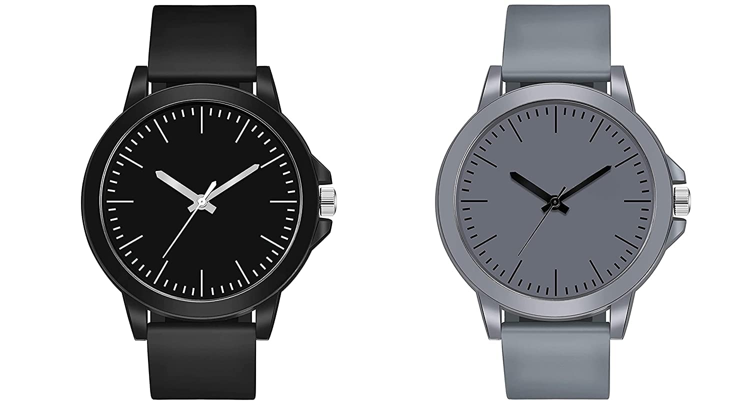 Watch City Analogue Attractive Dial Watch Waterproof Sport Look Valentine Day Gift Watch for Mens and Boys - Combo Pack of 2 (Black and Grey Color) (B0BTPRW1PB) Amazon Price History, Amazon Price Tracker
