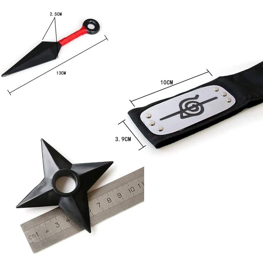 Amazon | ナルト 忍者道具 コスプレ 小道具 額当 指輪 手裏剣