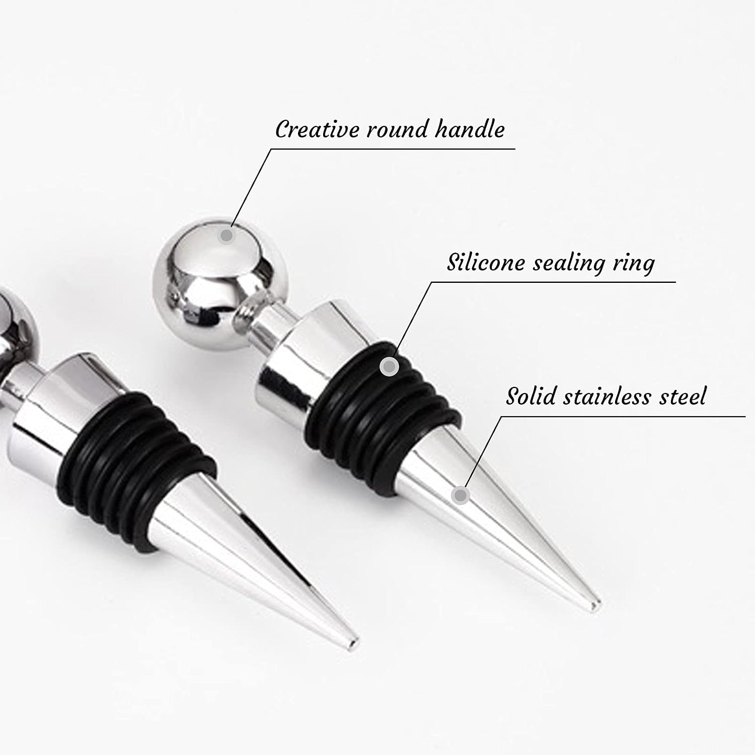 Wine Stopper Bottle Stopper - Wine Saver, Reusable Wine Corks For Beverage, 4-Pack Silicone Wine Stopper For Gifts, Bar, Holiday Party, Wedding