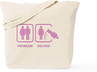 CafePress Problem Solved Tote Bag Natural Canvas Tote Bag, Reusable Shopping Bag