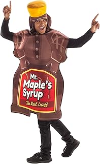 Mr. Maple Syrup Bottle Halloween Costume - Funny Adult Breakfast Food Body Suit Multicolored, Multicolored, One Size