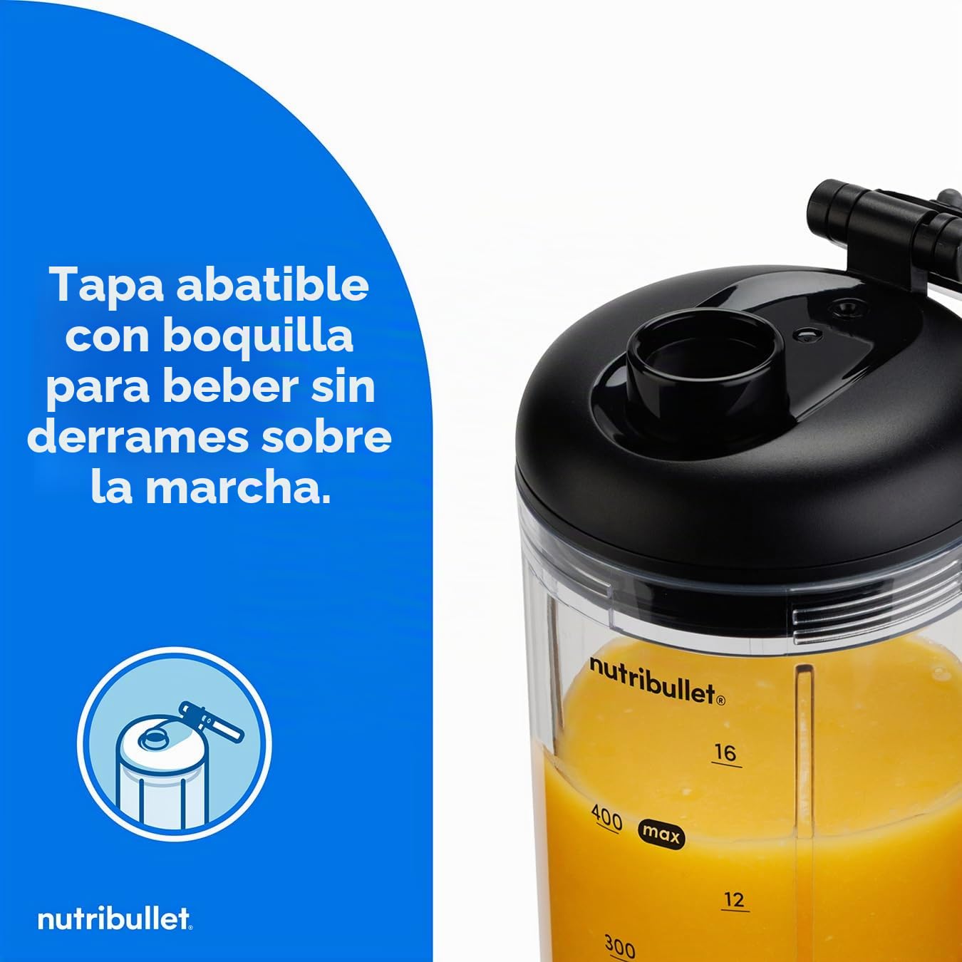 nutribullet Flex Blender en metal, alta capacidad, 500 ml, listo para viajar, cuchillas desmontables, indicador de batería, diseño portátil, elegante y compacto, fácil de mezclar, para batidos y jugos