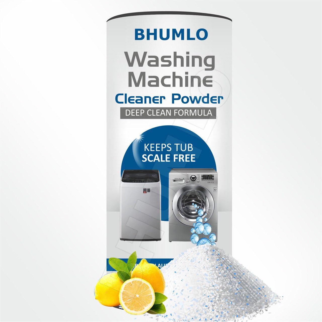 BHUMLO Washing Machine Cleaner Descaler 100 gm Pack - Cleaning Powder For HE Front Loader & Top Load Washer, Clean Inside Drum And Laundry Tub Seal (Washing Machine Cleaner Powder) (100 gm PACK)
