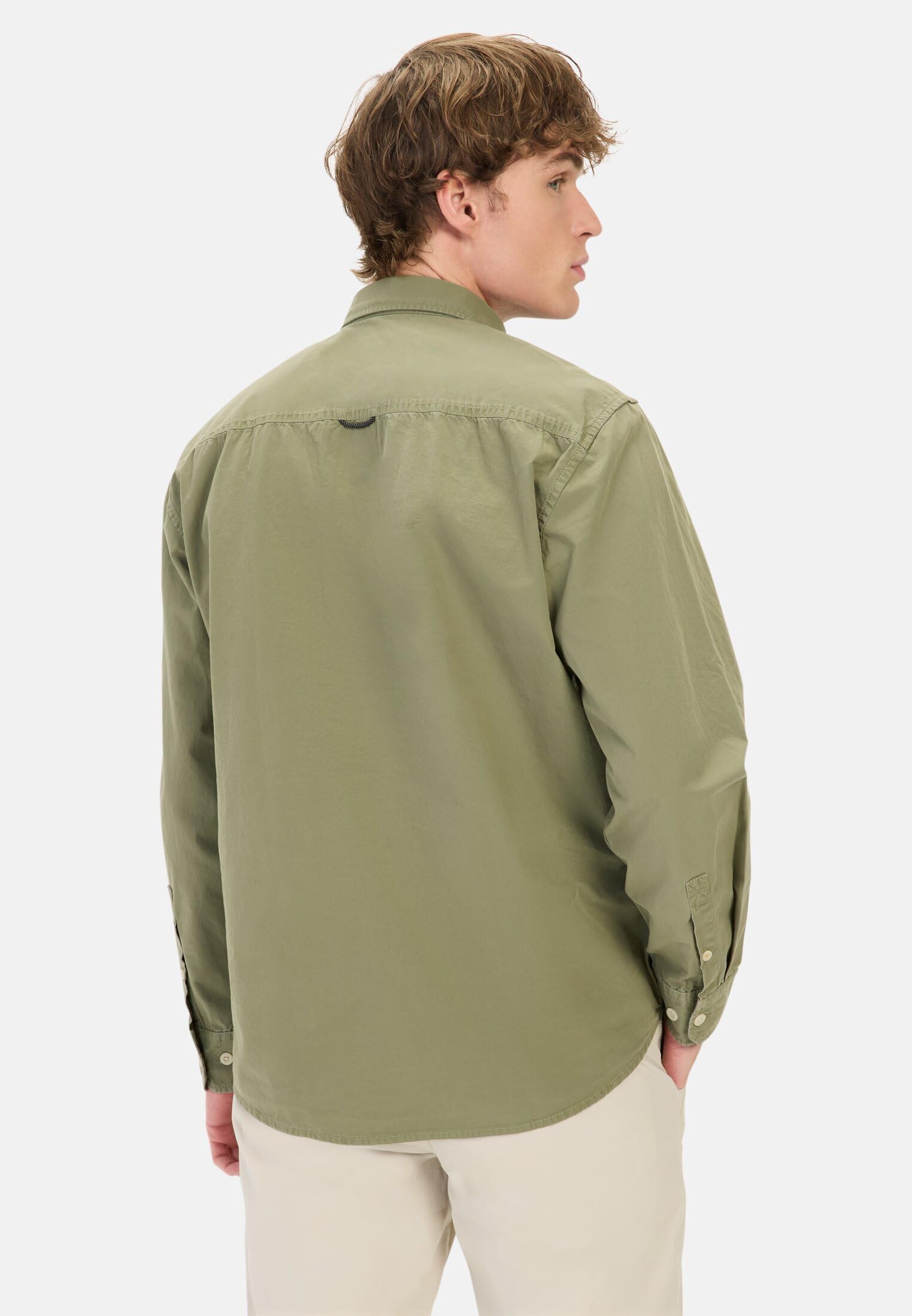 camel active Męska koszula z długim rękawem z bawełny