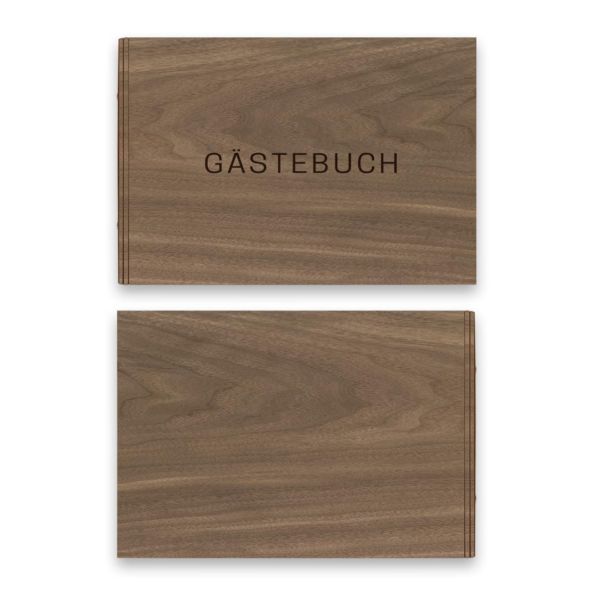 Hochzeit Gästebuch echtes Holz DIN A4 Buch - Schlicht - mit 72 Blatt / 144 Seiten Naturpapier Weiß