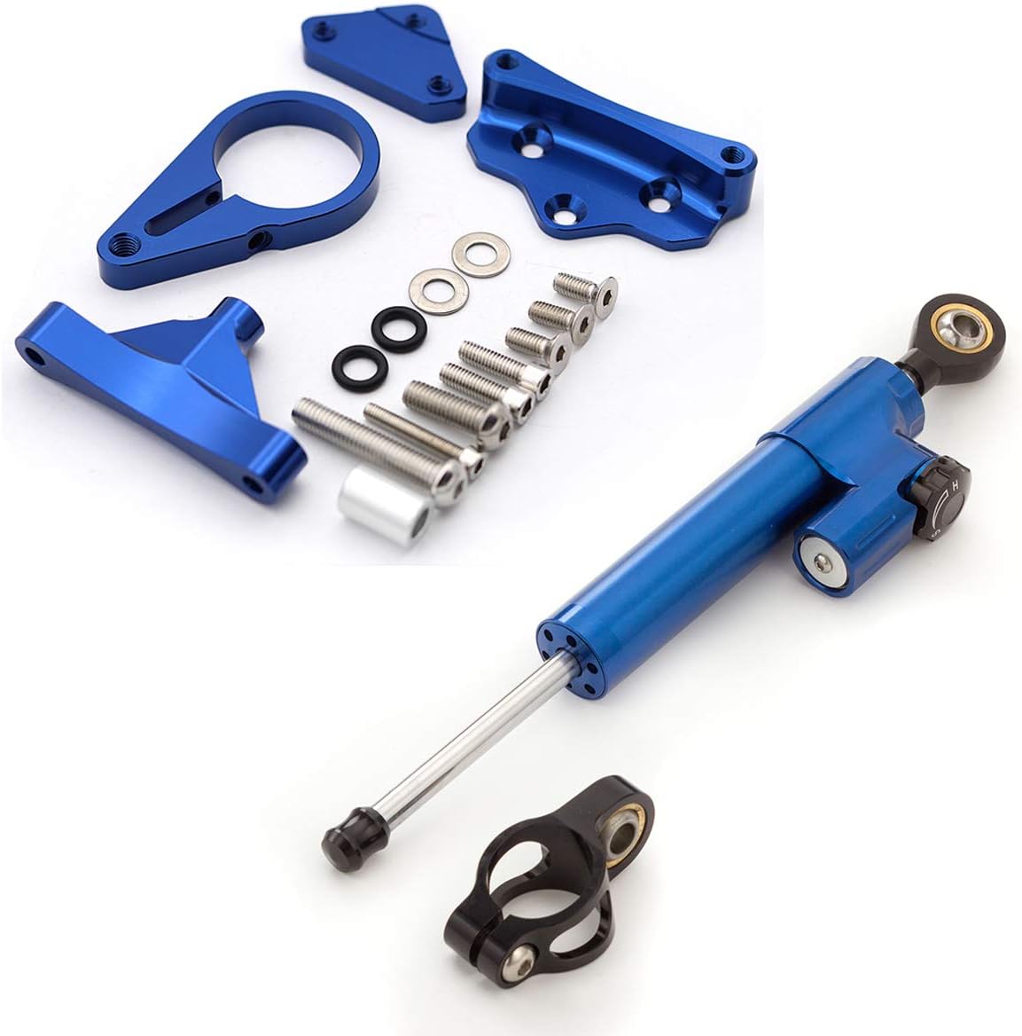 Motorcycle Adjustable Steering Damper Stabilizer Buffer Control Bar With Mounting Bracket Kit Compatible with CBR650F 2014-2020