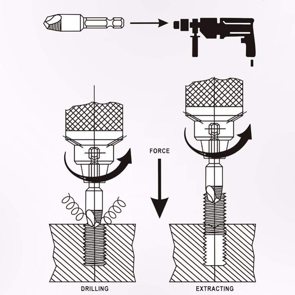 Smitex Damaged Screw/Bolt Extractor 4 Piece Set for Any Size 2