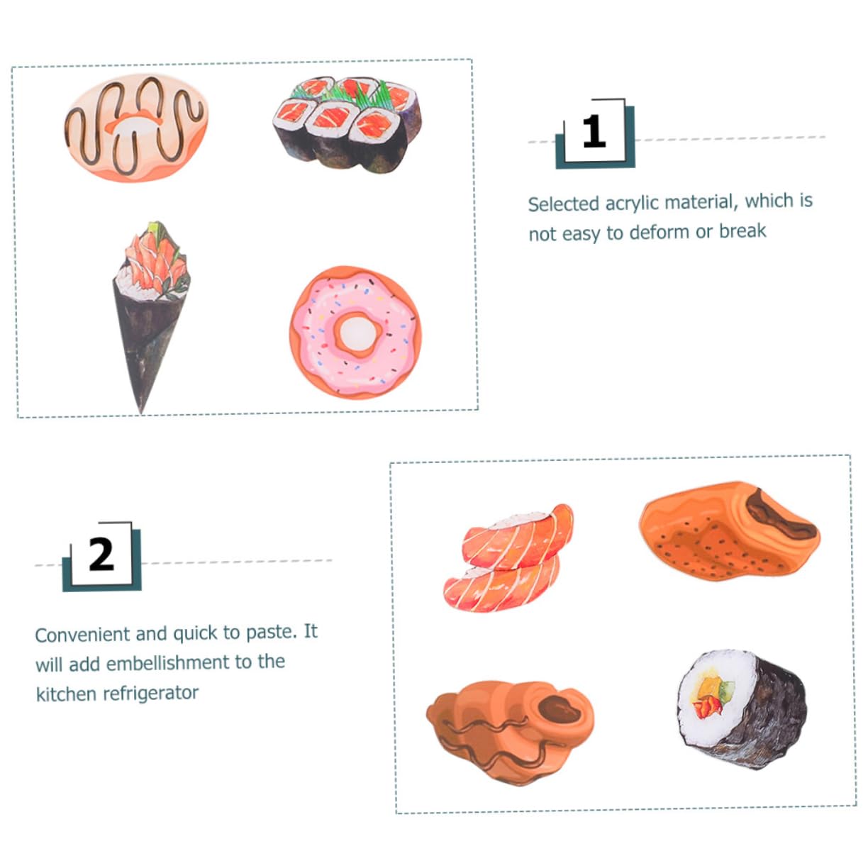 TOPBATHY Kühlschrankmagnet Sushi 50 Stück Kühlschrankmagnet Magnete Für Den Geschirrspüler-Magnet Kühlschrankaufkleber Kühlschrank Magnete Lebensmittelmagnete Whiteboard-Magnet Spülmaschinenmagnet
