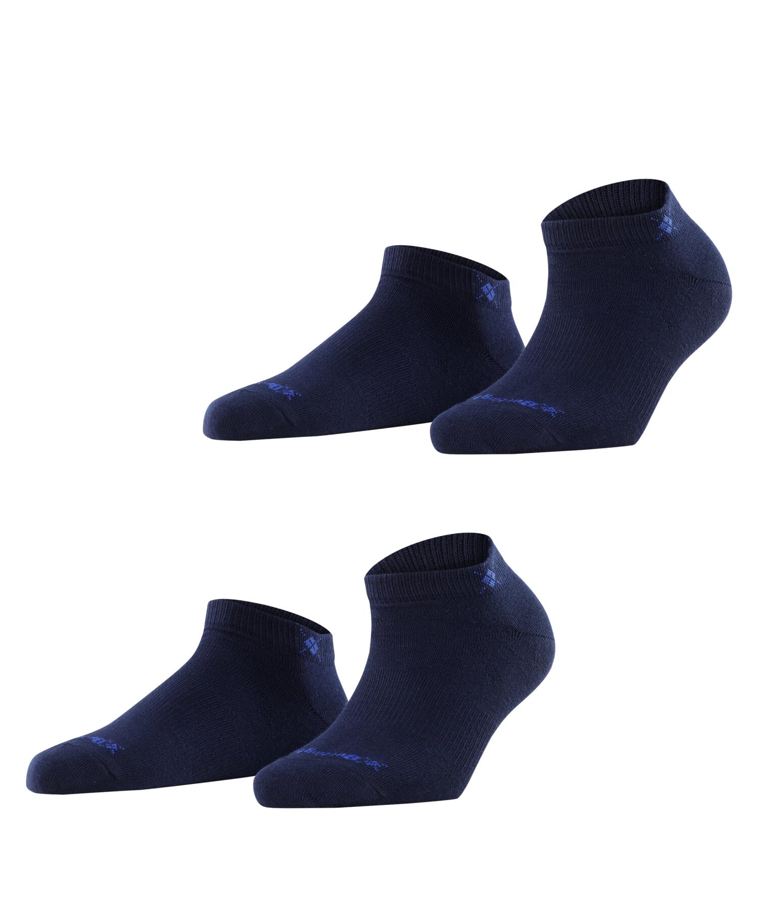 Burlington Women's Blue Marine 6120 Everyday Sneaker Multipack W Sn Cotton Low-Cut Plain 2 Pairs Trainer Socks, 3.5-7