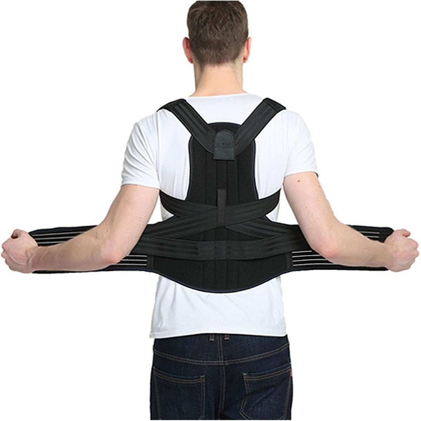 M-5XL Grande Taille Correcteur De Posture for Hommes Et Femmes Ceinture De Soutien Lombaire Décompression du Cou Épaules Soulagement Douleur Ceinture Colonne Vertébrale(4XL)