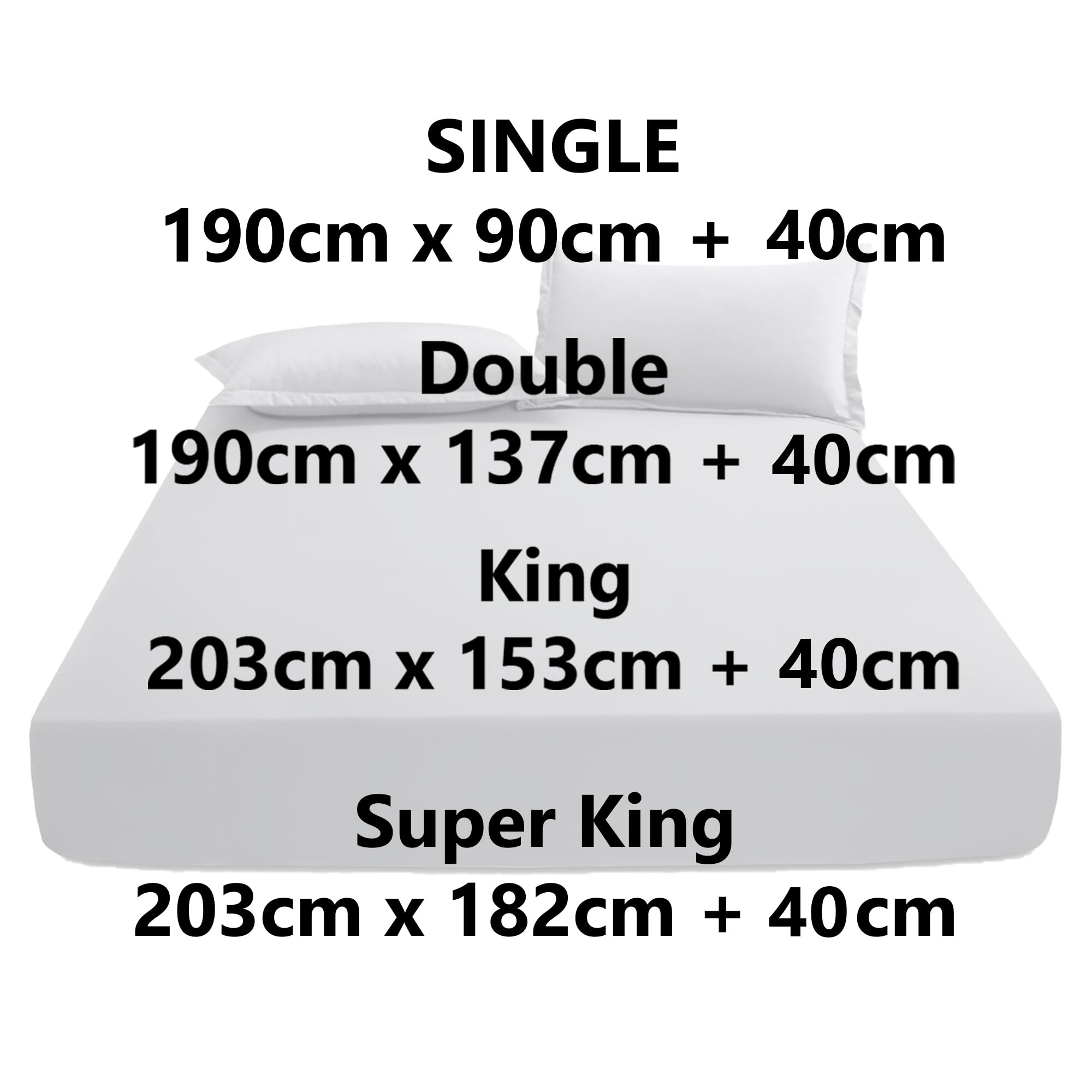 KHIM Luxury Extra Deep Fitted Sheet 16”/40CM Breathable Poly Cotton Plain Soft Long-Lasting Bed Sheet Single Double King Super King (Silver - Image 4