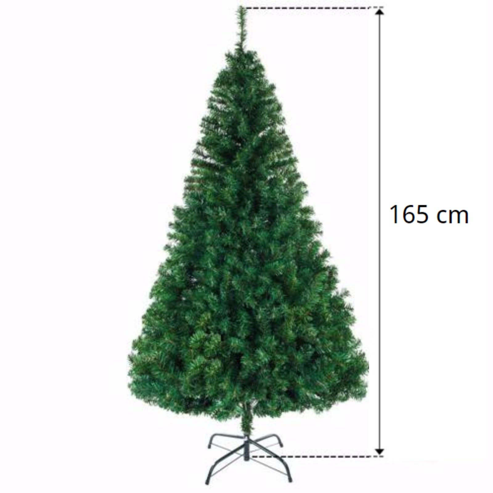 LALAHO Sapin de Noël Artificiel de 165 cm, Arbre de Noël avec 600 Pointes de Branche - Matériau PVC Ignifuge avec Pied en Métal, Convient à Divers endroits, Vert